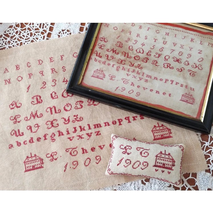 MOJO STITCHES  "LT 1909: An Antique Reproduction & Mini Design Sampler"  Counted Cross Stitch Patterns  Chart  Pattern Only