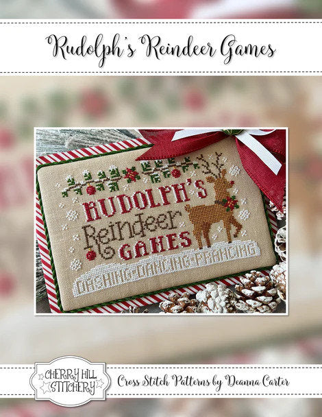 CHERRY HILL STITCHERY "Rudolph's Reindeer Games"  Counted Cross Stitch Pattern  Chart, Christmas, Pattern Only