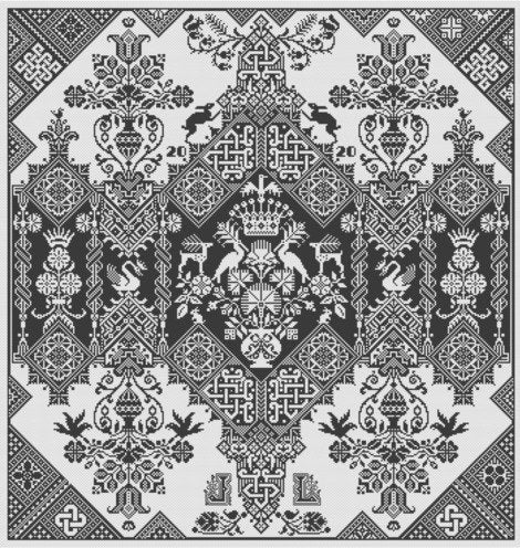 LONG DOG SAMPLERS "Legal High"  Counted Cross Stitch Pattern  Classic Norfolk Sampler, Pattern Only