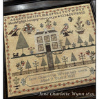 THE SCARLETT HOUSE "Jane Charlotte Wynn 1835" Counted Cross Stitch Pattern, Chart, Sampler, Pattern Only