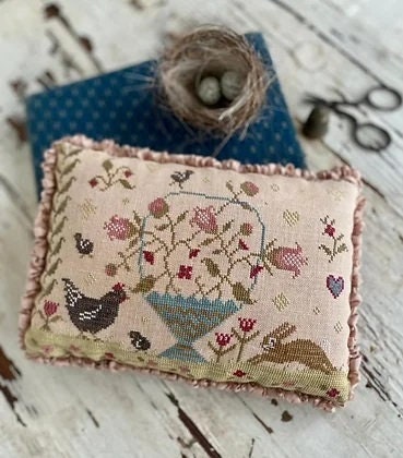 STACY NASH DESIGNS "Spring Basket Pinkeep" Counted Cross Stitch Pattern, Chart, Nashville Market 2023, Pattern Only