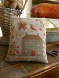 STACY NASH PRIMITIVES "Redbud Cottage Pinkeep"  Counted Cross Stitch Pattern, Chart, Pattern Only