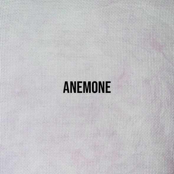 ANEMONE ~ 18 ct. Hand-Dyed Aida by FORTNIGHT FABRICS  100% Cotton  18 count Cross Stitch Fabric  Zweigart Base- Size: 35"x42" Only