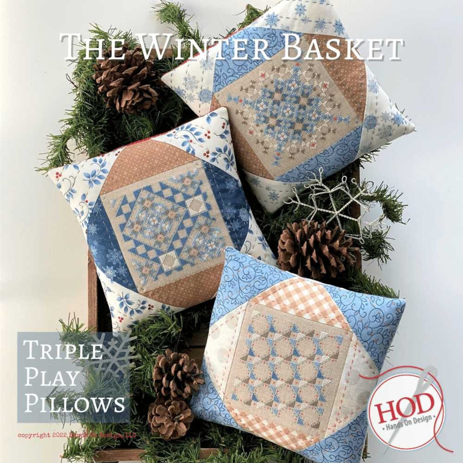 HANDS ON DESIGN "The Winter Basket" Counted Cross Stitch Patterns, Chart, Christmas, Ornaments