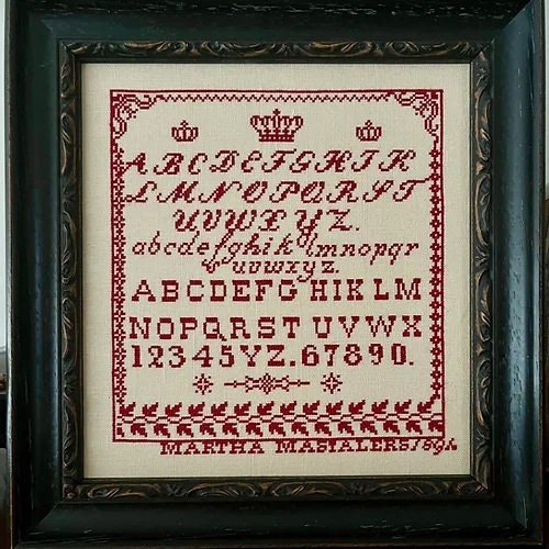 Running with Needles & Scissors "A SPANISH RED - Martha Masialers 1891" Counted Cross Stitch Pattern  Nashville Market 2023  Pattern Only