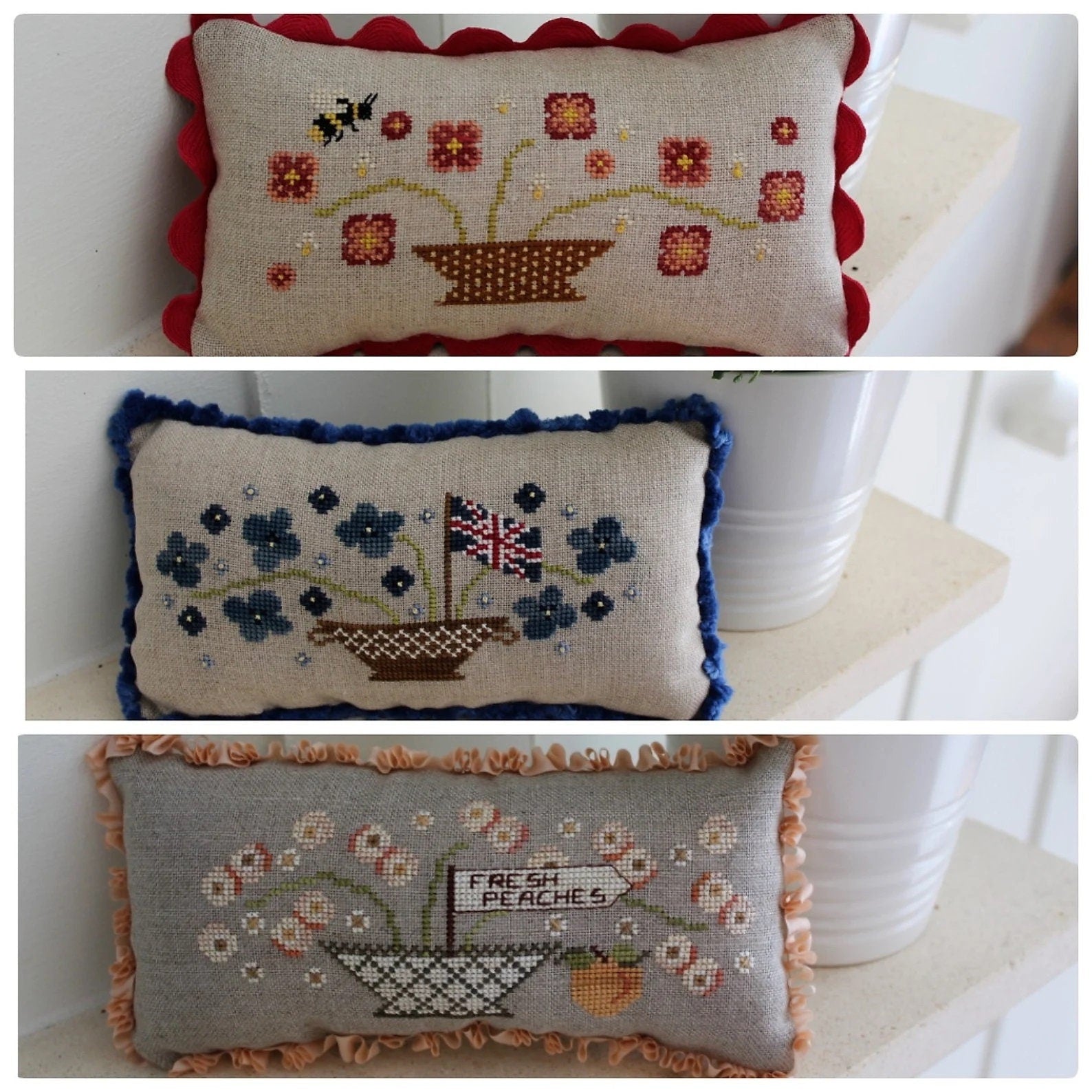 Cosford Rise Stitchery "Summer Baskets" PDF/Digital Counted Cross Stitch Pattern  Charts - 3 Patterns  Patterns Only