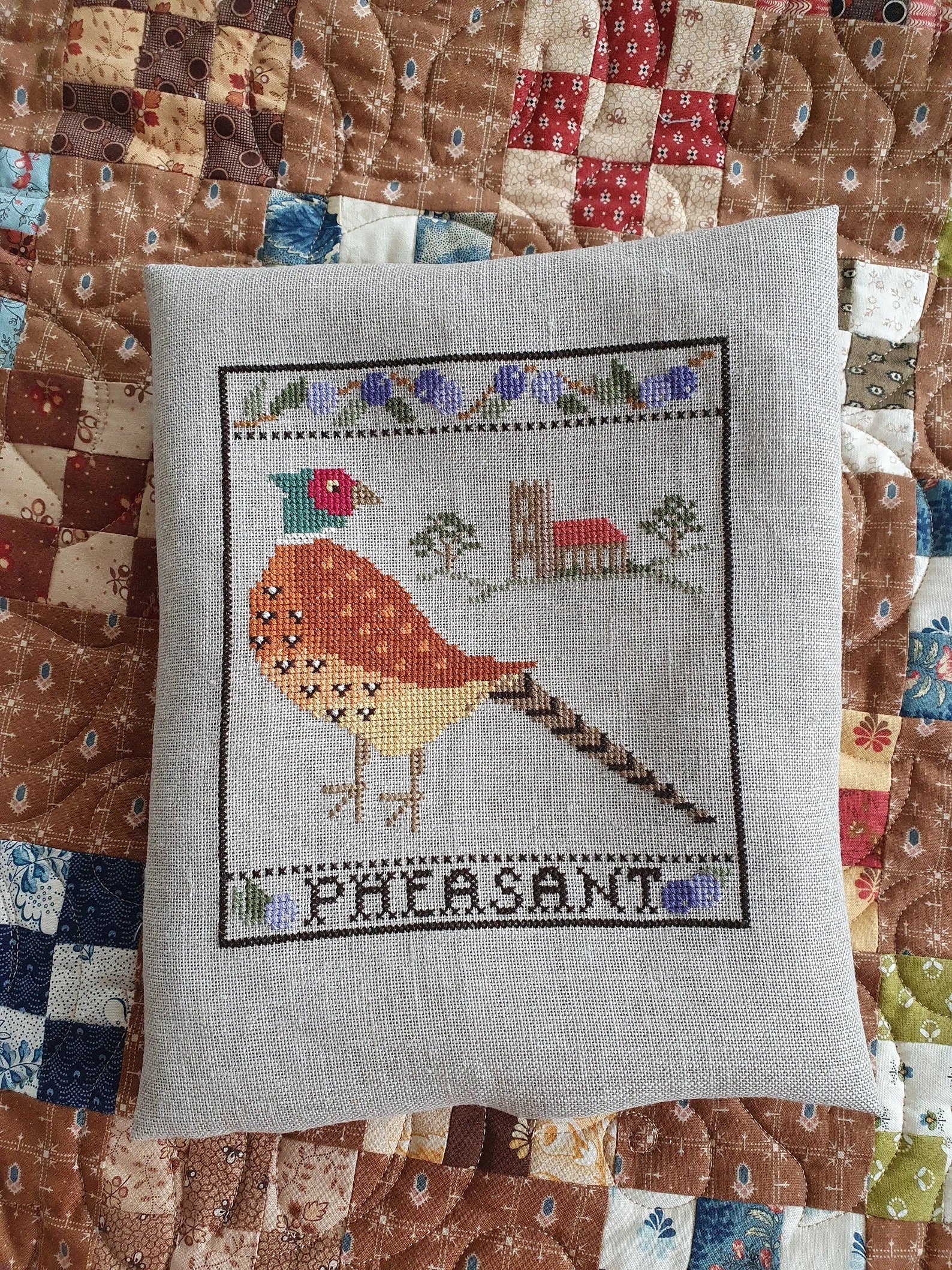 Cosford Rise Stitchery "Pheasant and Sloes"  PDF/Digital Counted Cross Stitch Pattern  Charts  Patterns Only