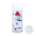 JUST ANOTHER BUTTON Co. "Pin-Mini: Memorial Day Picnic" Pincushion Pin Embellishments, Stainless Steel Pins, Assortment 0f 3, jpm521