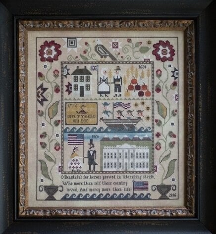 PLUM STREET SAMPLERS "Heritage Sampler"  Counted Cross Stitch Pattern  Americana, Pattern Only