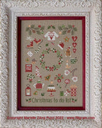 FILIGRAM "Christmas To Do List"  Counted Cross Stitch Pattern + Dinky-Dyes Silk Pack (8 Colors) Included  Chart, Pattern & Threads Only