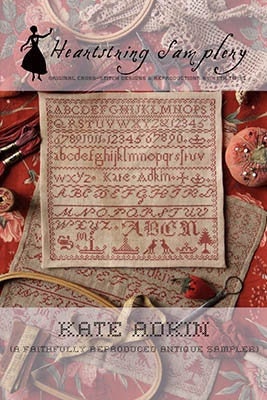 HEARTSTRING SAMPLERY "Kate Adkin" Counted Cross Stitch Pattern, Sampler, Chart, Pattern Only
