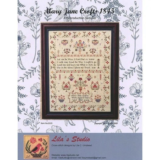 LILA'S STUDIO "Mary Jane Crofts 1845"  Counted Cross Stitch Pattern  Sampler, Alphabet, Nashville 2023 Market Release, Pattern Only