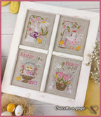 CROCETTE A GOGO "Easter Window"  Counted Cross Stitch Pattern  Bunny, Spring, Easter Eggs, Chicks, Italy, Paper Pattern