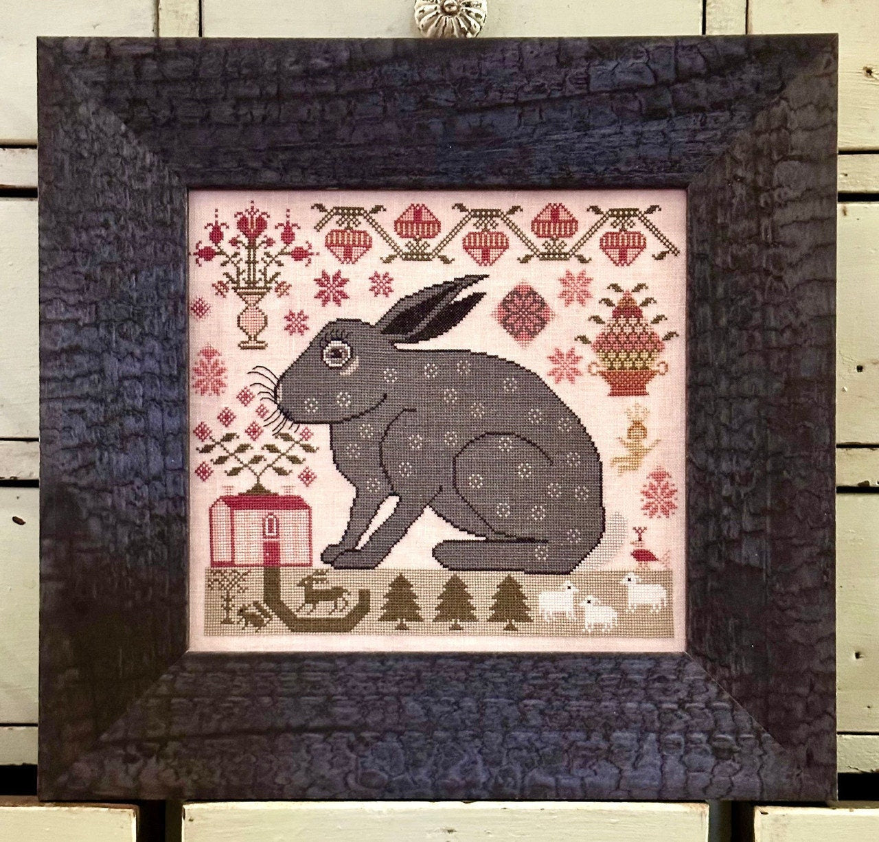KATHY BARRICK "Frankie"  Counted Cross Stitch Pattern  Chart, Nashville 2023 Market Release, Rabbit, Hare, Sampler, Pattern Only