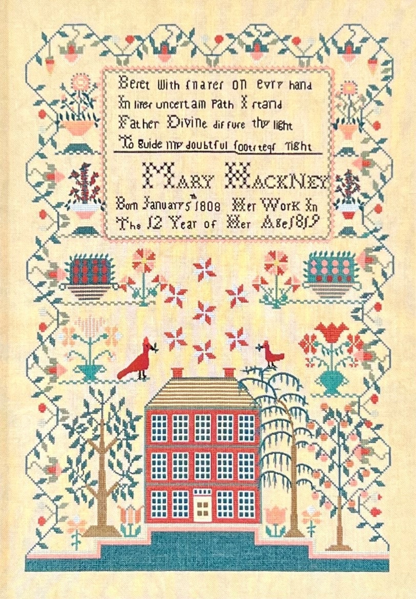 QUEENSTOWN SAMPLER DESIGNS "Mary Hackney 1819" Counted Cross Stitch Pattern, Chart, Reproduction Sampler, 2023 Nashville Market Pattern Only