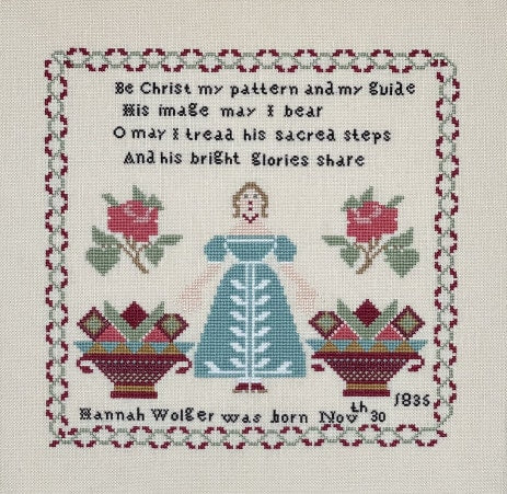 QUEENSTOWN SAMPLER DESIGNS "Hannah Wolger 1835" Counted Cross Stitch Pattern, Reproduction Sampler, 2023 Nashville Market, Pattern Only