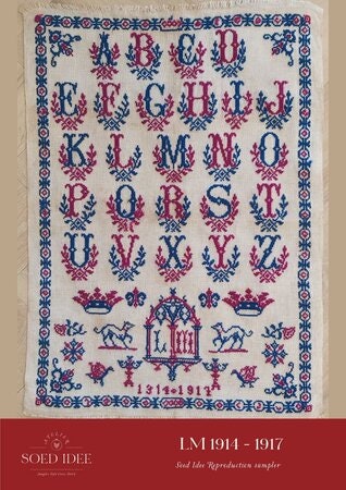 Atelier Soed Idee "LM 1914-1917" Counted Cross Stitch Pattern, Chart, 5 Patterns, Reproduction Sampler, Pattern Only