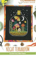 TINY MODERNIST "Night Terrarium" Counted Cross Stitch Pattern, Chart, Pattern Only