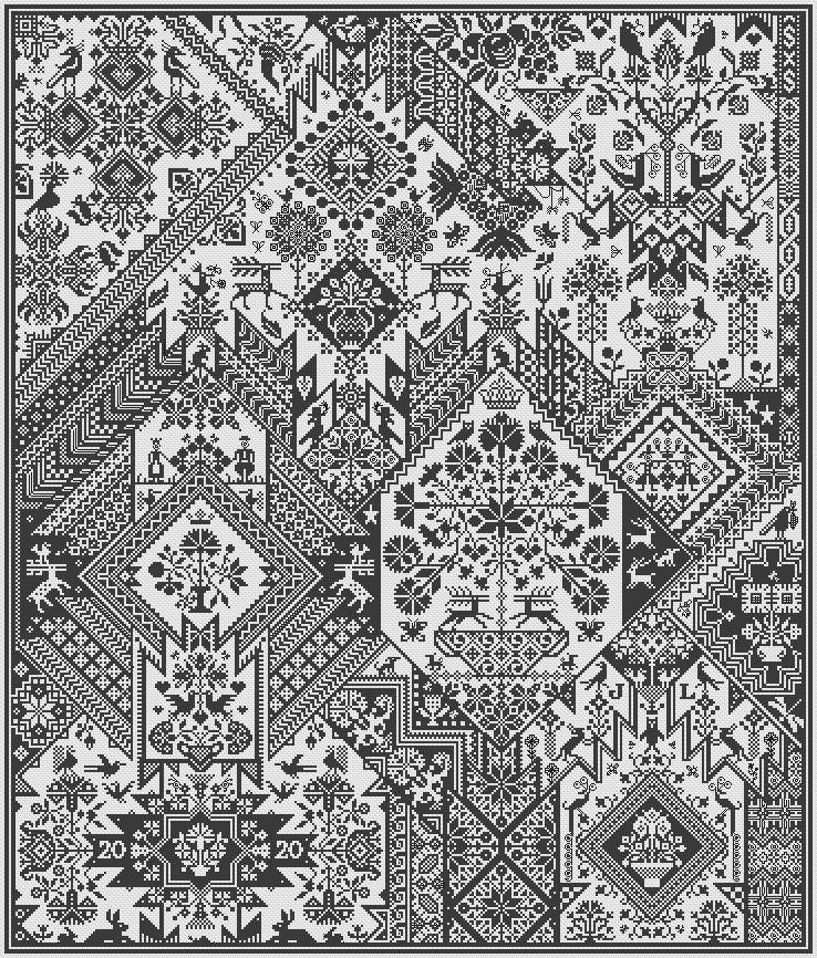 LONG DOG SAMPLERS "Pandemic"  Counted Cross Stitch Pattern  Classic Norfolk Sampler, Pattern Only
