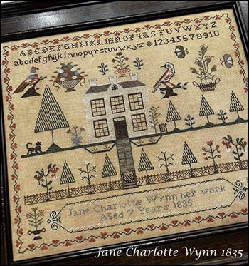 THE SCARLETT HOUSE "Jane Charlotte Wynn 1835" Counted Cross Stitch Pattern, Chart, Sampler, Pattern Only