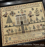 THE SCARLETT HOUSE "Jane Charlotte Wynn 1835" Counted Cross Stitch Pattern, Chart, Sampler, Pattern Only