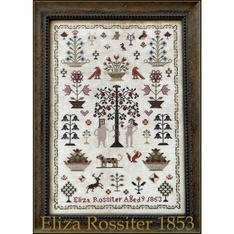 THE SCARLETT HOUSE "Eliza Rossiter 1853" Counted Cross Stitch Pattern, Chart, Sampler, Pattern Only