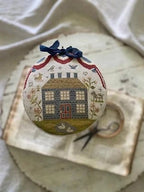 STACY NASH DESIGNS "Big Blue House Pinkeep Drum & Strawberry" Counted Cross Stitch Pattern, Chart, Nashville Market 2023, Pattern Only