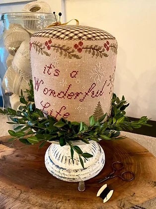 STACY NASH DESIGNS "Wonderful Life Pinkeep Drum" Counted Cross Stitch Pattern, Chart, Nashville Market 2023, Pattern Only