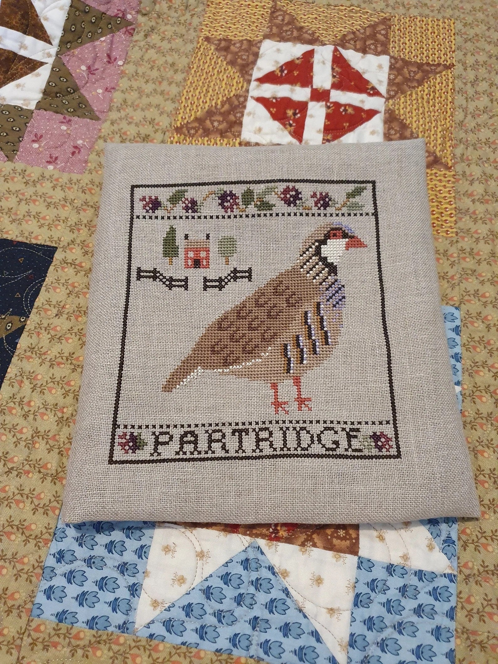 Cosford Rise Stitchery "Partridge and Blackberries"  PDF/Digital Counted Cross Stitch Pattern  Charts  Patterns Only