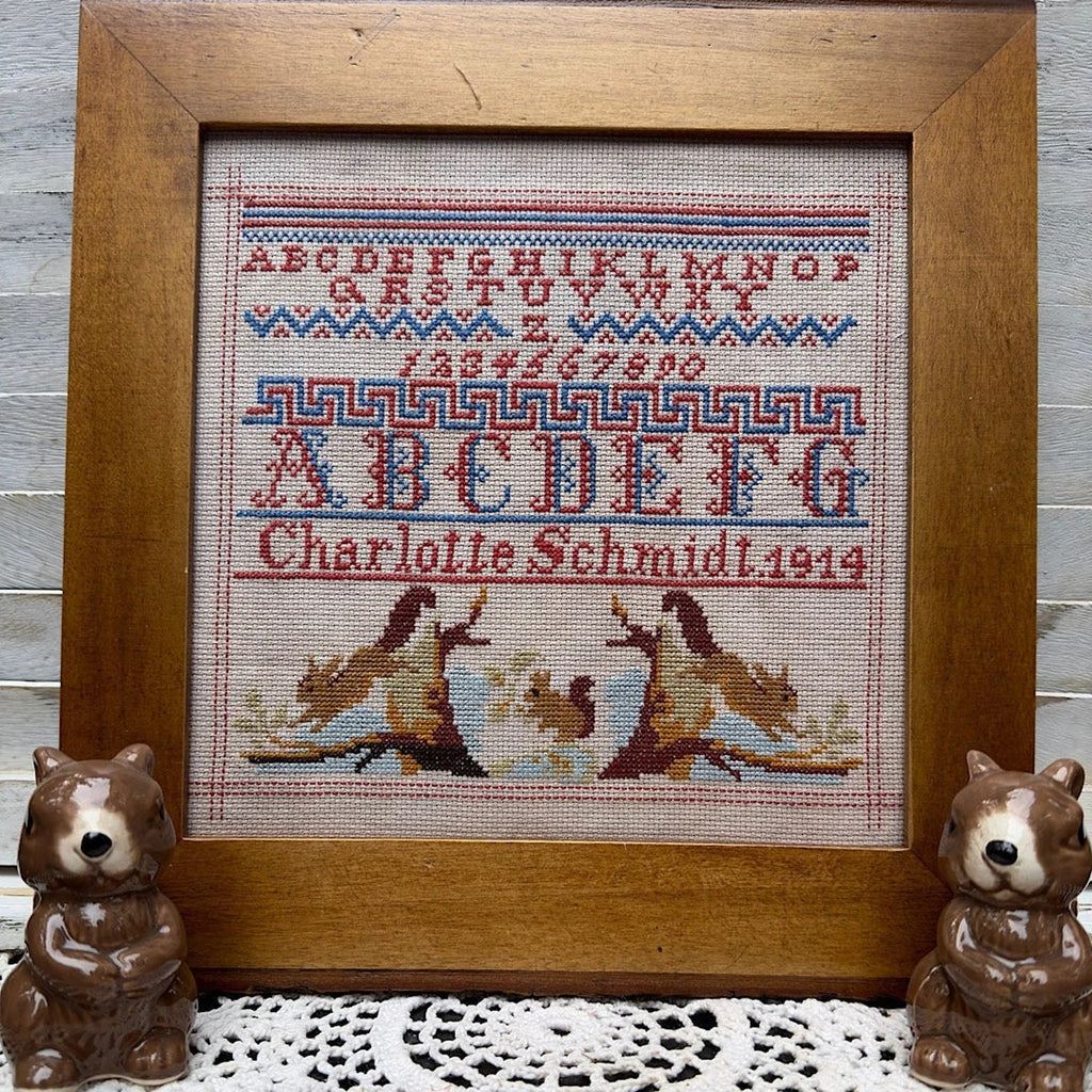 SAMBRIE STITCHES DESIGNS "Charlotte Schmidt 1914" Counted Cross Stitch Pattern, Reproduction Sampler, Chart, by Rebecca Murphy, Pattern Only