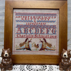 SAMBRIE STITCHES DESIGNS "Charlotte Schmidt 1914" Counted Cross Stitch Pattern, Reproduction Sampler, Chart, by Rebecca Murphy, Pattern Only