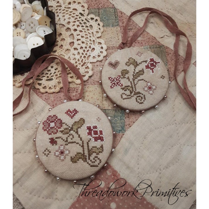 THREADWORK PRIMITIVES  "Fleurs de France"  Counted Cross Stitch Pattern  Chart  Sampler  Primitive  Pattern Only