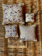 STACY NASH PRIMITIVES "To My Friend Pinkeep Stack" Counted Cross Stitch Pattern, Chart, Tribute To Barb Adams, Pattern Only