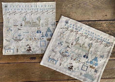 Atelier Soed Idee "Ivlie Godefroid" Counted Cross Stitch Pattern, Chart, 5 Patterns, Reproduction Sampler, Pattern Only