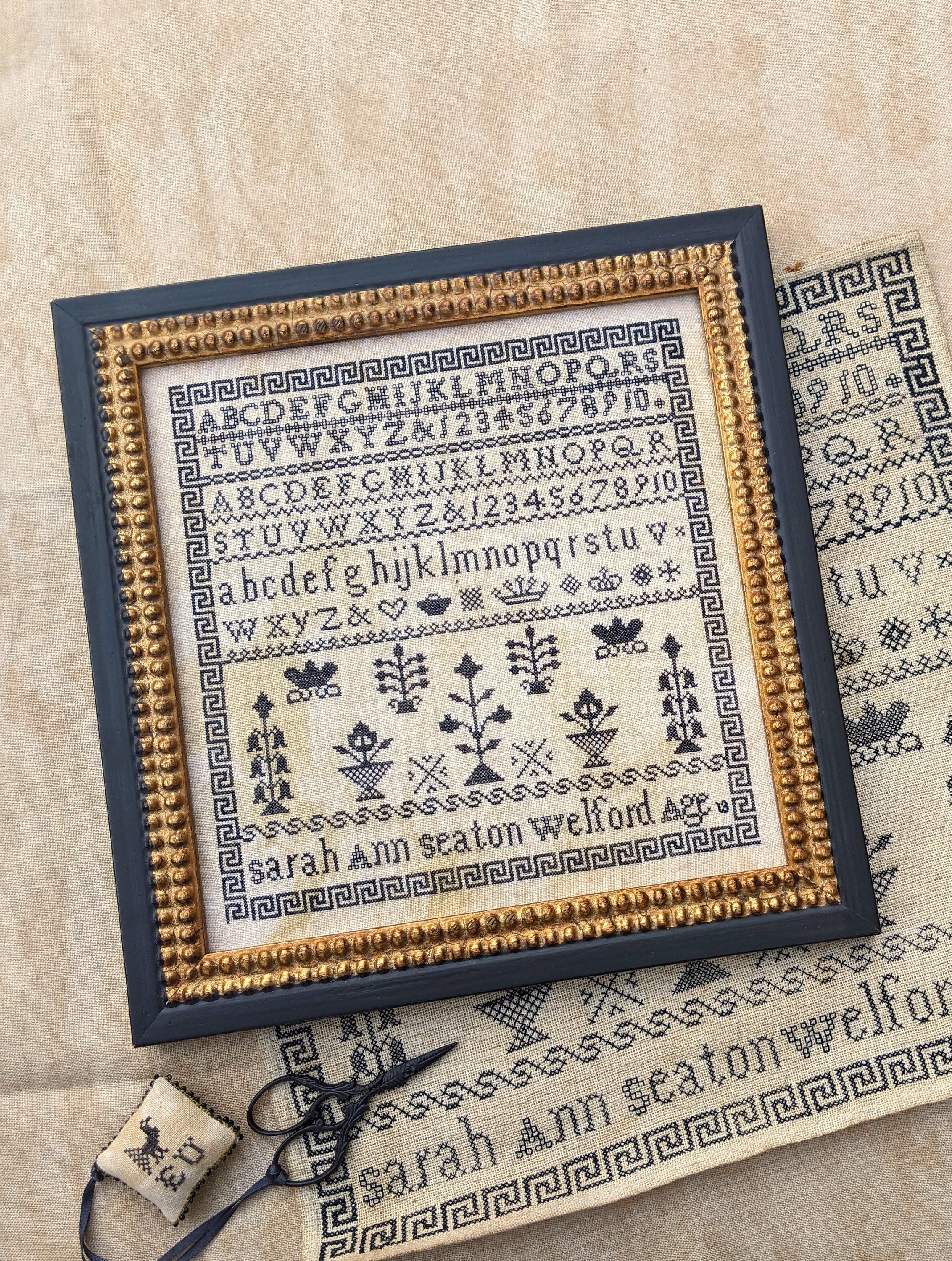 LILA'S STUDIO "Sarah Ann Seaton Welford"  Counted Cross Stitch Pattern  Reproduction Sampler, Nashville 2023 Market Release, Pattern Only