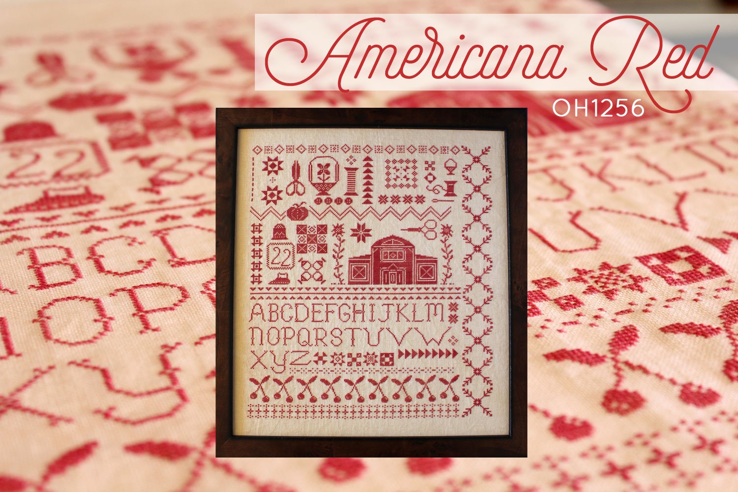 OCTOBER HOUSE "Americana Red" Counted Cross Stitch Pattern, Chart, Nashville Market Release 2023, Pattern Only