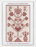 MODERN FOLK EMBROIDERY "A Tree of Friendship" Counted Cross Stitch Pattern, Sampler, Chart, Pattern Only