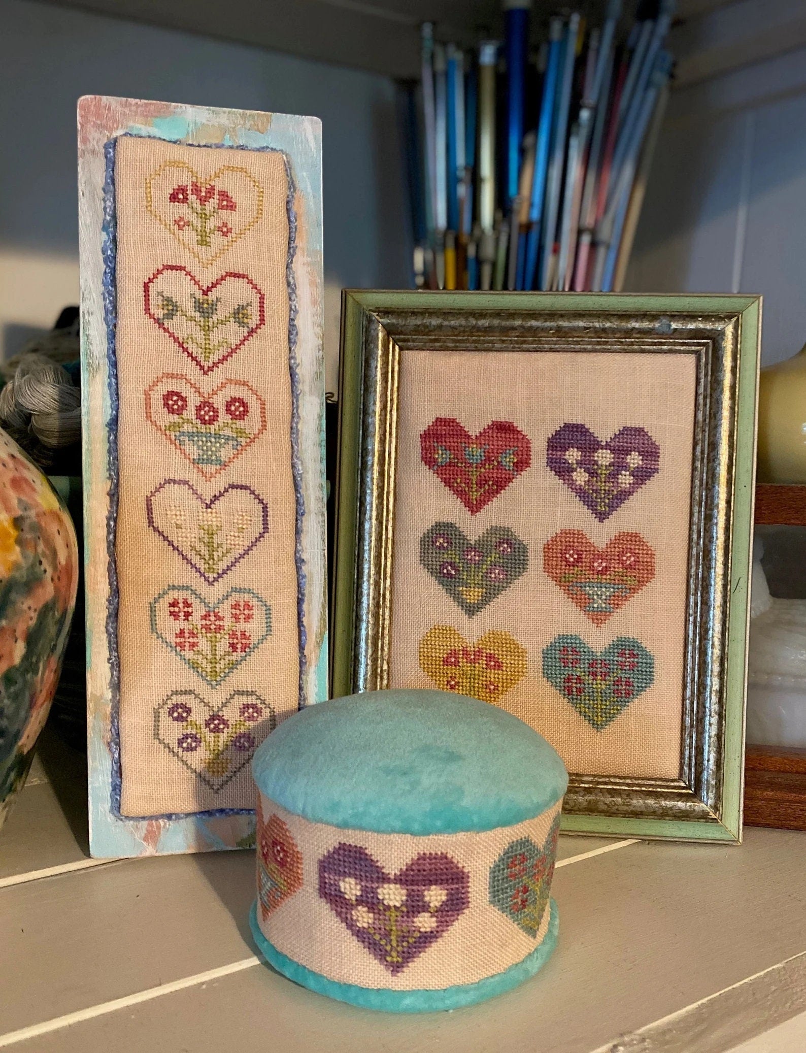 Heartsong Stitchery "Sampler Hearts"  Counted Cross Stitch Pattern  PDF/DIGITAL Download  Chart  Pattern Only