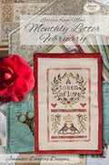 JEANNETTE DOUGLAS DESIGNS "Letters From Mom Series - Monthly Letter February" Counted Cross Stitch Chart with Silk Threads, Pattern Only