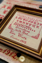 QUAINT ROSE NEEDLEARTS "Ella Wirth 1912" Counted Cross Stitch Pattern, Sampler, Chart, Pattern Only