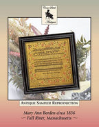 CROSS STITCH ANTIQUES "Mary Ann Borden circa 1836 ~ Fall River, Massachusetts" Counted Cross Stitch Pattern, Sampler, Chart, Pattern Only