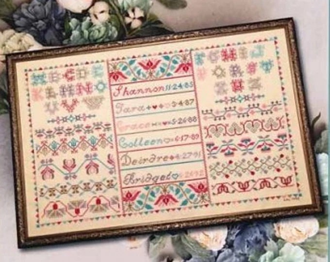 CROSS STITCH ANTIQUES "Six Little Girls Sampler" Counted Cross Stitch Pattern, Headmistress Sampler Series, Chart, Pattern Only