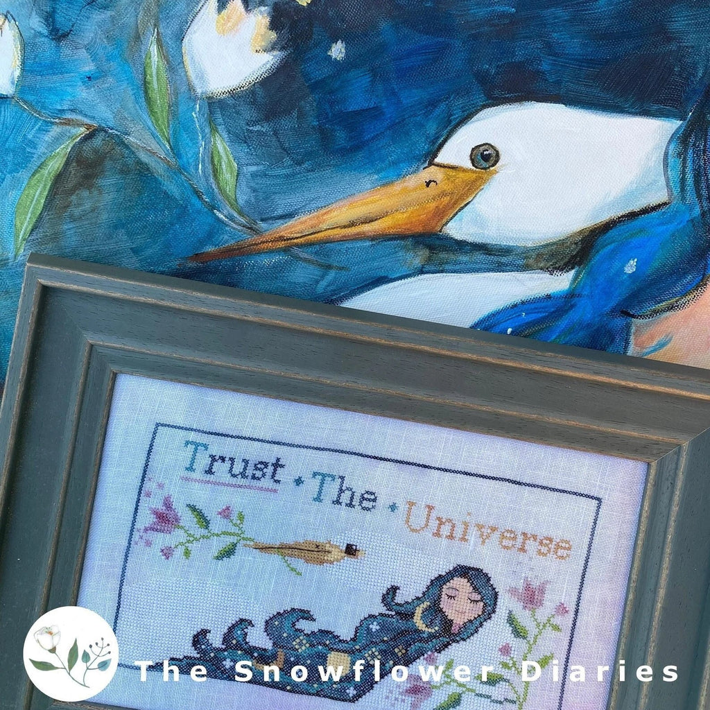THE SNOWFLOWER DIARIES "Trust The Universe" Counted Cross Stitch Pattern, By Maja Matyas Szilagyi from Budapest Hungary, Pattern Only