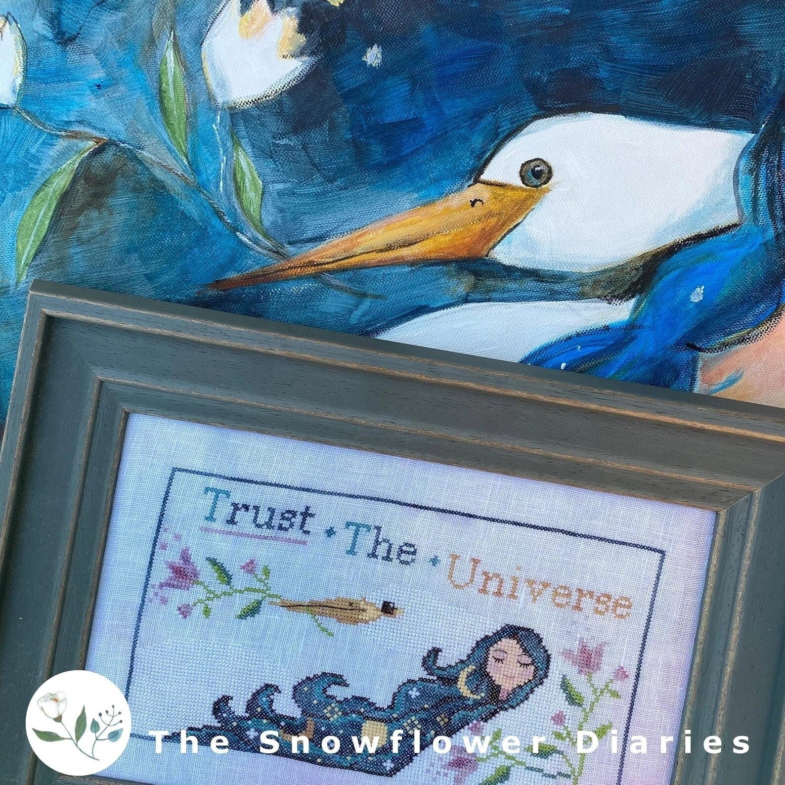 THE SNOWFLOWER DIARIES "Trust The Universe" Counted Cross Stitch Pattern, By Maja Matyas Szilagyi from Budapest Hungary, Pattern Only