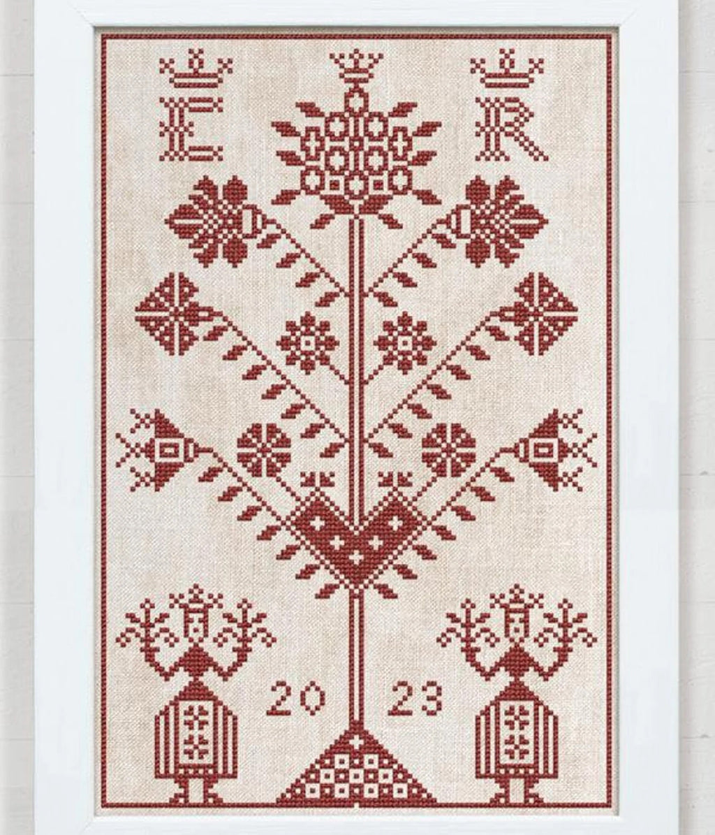 MODERN FOLK EMBROIDERY "A Tree of Friendship" Counted Cross Stitch Pattern, Sampler, Chart, Pattern Only