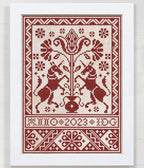 MODERN FOLK EMBROIDERY "The Unicorn Pincushion" Counted Cross Stitch Pattern, Sampler, Chart, Pattern Only