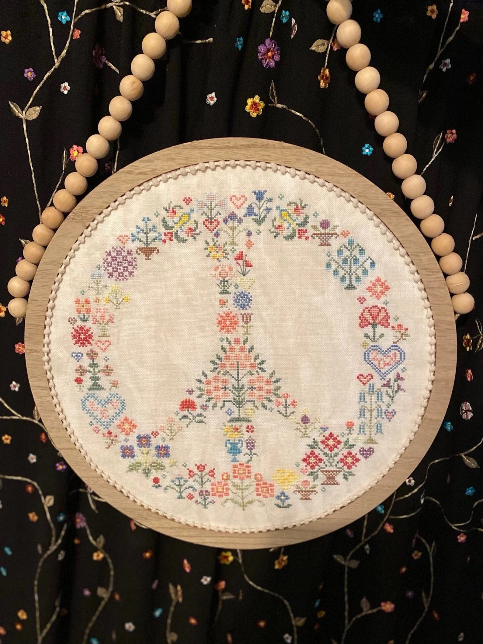 Heartsong Stitchery "Flowers of Peace"  Counted Cross Stitch Pattern  PDF/DIGITAL Download  Chart  Pattern Only