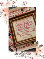 QUAINT ROSE NEEDLEARTS "Ella Wirth 1912" Counted Cross Stitch Pattern, Sampler, Chart, Pattern Only