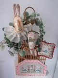 TRALALA "Trio Printemps" Spring Bunnies, Counted Cross Stitch Pattern, Flowers, Primitive Decor, Folk Art