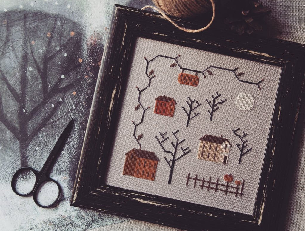 PDF INSTANT DOWNLOAD  Blue Bird Needleworks  "Salem"  Counted Cross Stitch Pattern  Pattern Only